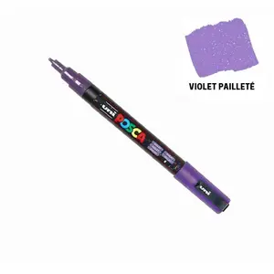 Comparateur de prix : Marqueur Posca - Pointe conique fine - Violet pailleté - Posca