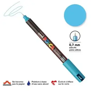 Comparateur de prix : UNI-BALL Marqueur Pte calibrée extra-fine POSCA PC1MR 0,7mm Bleu Clair