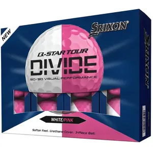 Srixon Balles de golf Q-Star Tour 6 Divide - Paquet de 12, blanc/rose