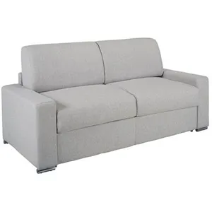 Vente-Unique Canapé 3 places convertible express en tissu gris - Couchage lattes larges 140 cm - Matelas 18 cm CALITO pas cher