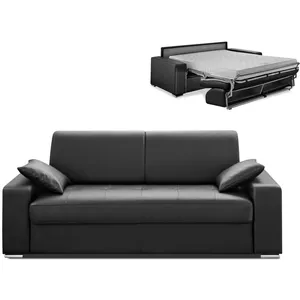 VENTE-UNIQUE Canapé 3 places convertible express en simili EMIR - Noir