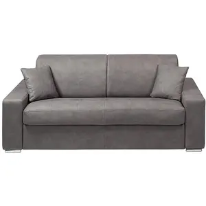 VENTE-UNIQUE Canapé 3 places convertible express en tissu EMIR - Gris - Couchage 140 cm - Matelas 22 cm pas cher