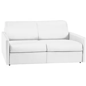 Vente-Unique Canapé 3 places convertible express en simili blanc - Couchage 140 cm - Matelas 18 cm CALIFE pas cher