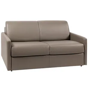 Vente-Unique Canapé 2 places convertible express en simili taupe - Couchage 120 cm - Matelas 18 cm CALIFE pas cher