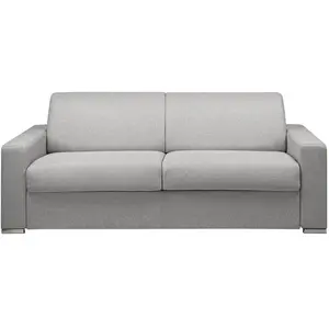 Comparateur de prix : Vente-Unique Canapé 4 places convertible express en tissu gris - Couchage lattes larges 160 cm - Matelas 16 cm avec mousse à mémoire de forme CALITO