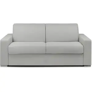 Comparateur de prix : VENTE-UNIQUE Canapé 3 places convertible express en tissu CALITO - Gris - Couchage lattes larges 140 cm - Matelas 18 cm avec mémoire de forme DUN