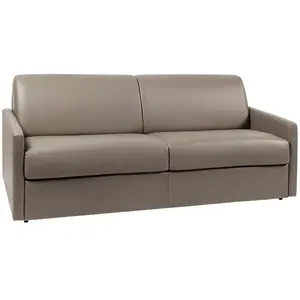 Comparateur de prix : Vente-Unique Canapé 4 places convertible express en simili taupe - Couchage à lattes larges 160 cm - Matelas 18 cm CALIFE