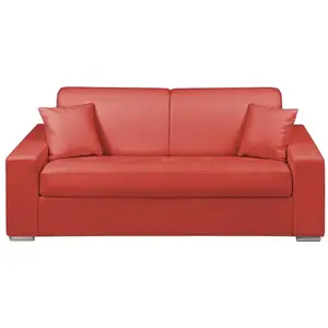 Vente-Unique Canapé 3 places convertible express en simili EMIR - Rouge - Couchage à lattes larges 140 cm - Matelas 14 cm pas cher