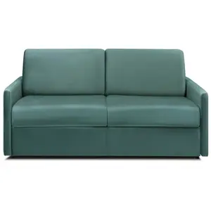Vente-Unique Canapé 3 places convertible express en velours vert menthe - Couchage à lattes larges 140 cm - Matelas 14 cm CALIFE