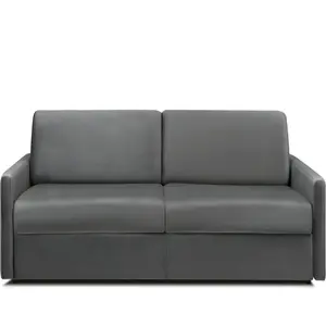 Vente-Unique Canapé 3 places convertible express en velours gris anthracite - Couchage à lattes larges 140 cm - Matelas 14 cm CALIFE pas cher