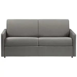 Comparateur de prix : Vente-Unique Canapé 3 places convertible express en tissu gris clair - Couchage à lattes larges 140 cm - Matelas 14 cm CALIFE