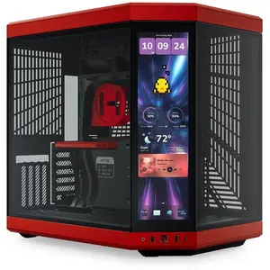 HYTE Boitier Moyen Tour E-ATX avec panneaux vitrés, design noir et rou...Vendu paramazon