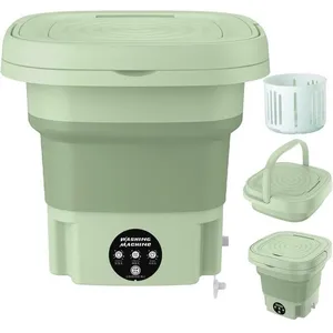 TRAHOO Machine À Laver Portable, Mini Machine À Laver Pliable 8L, Machine À Laver Compacte Pour Vêtements De Bébé, Petite Laveuse Po[H384]Vendu parcdiscount