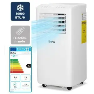 ALIGHTUP Climatiseur Mobile 10000BTU - Minuterie 24H & TélécommandeVendu parcdiscount