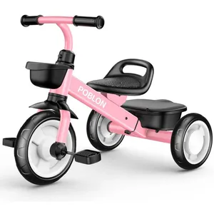 Cubi Ricokids Trottinette Tricycle 3 En 1 Enfants Avec Siège - Rose, Réglable Trottinette Roues Lumineuses