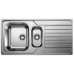 BLANCO évier 1 bac et demi + égouttoir BLANCODINAS 6 S 1328105 (évier sur la gauche - Acier Inox) pas cher