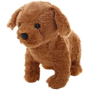 Peluche Chien en peluche réaliste 25 cm - Marron pas cher