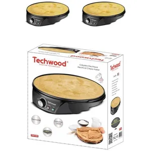 Comparateur de prix : Techwood Crêpière Electrique 35 x 9 x 38 CM Revêtement anti-adhési...