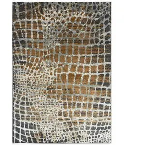Novatrend Tapis tissé plat en polyester marron 120x170 cm