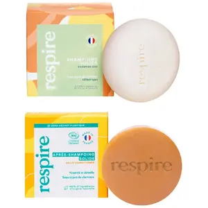 Duo shampoing et après-shampoing solides                                - Respire pas cher
