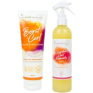 Duo de soins sans rinçage hydratant et réparateur pour cheveux secs et abîmés - Les Secrets de Loly pas cher
