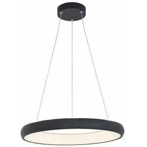 Suspension Luminaire led D600 50W Noir Sablé zambelis - Blanc chaud - 3000K
