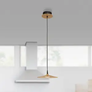 Suspension Luminaire led D250 8W Bois zambelis - Blanc chaud - 3000K