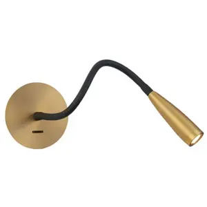 Zambelis Lampe de lecture LED H63 avec bras flexible, laiton mat pas cher