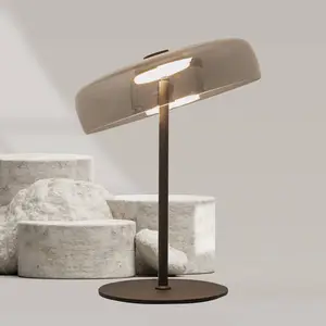 Zambelis Lampe de table LED 23054, gris fumé, verre, hauteur 52 cm pas cher