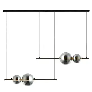 Zambelis Suspension LED 22234 longueur 105 cm noire/fumée