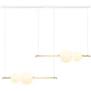Zambelis Suspension LED 22235, 105 cm dorée/blanche/opale