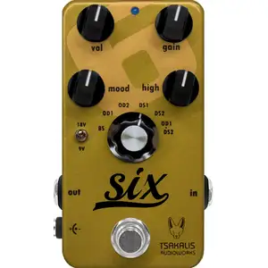Tsakalis AudioWorks Six 6-in-1 Analog Booster Overdrive Distortion pédale d'effetVendu parbax-music