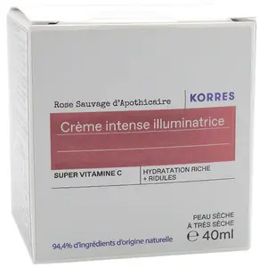 Comparateur de prix : Korres Rose Sauvage Crème Intense Illuminatrice Peaux Sèches 40ml