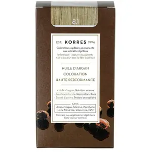 Comparateur de prix : Korres Huile d'argan Coloration Permanente Blond Clair Cendré 8.1