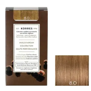 Comparateur de prix : Korres Capillaire Coloration Permanente Blond Clair 8.0