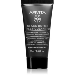 Apivita Cleansing Black Detox Jelly Cleanser gel nettoyant au charbon actif 50 ml pas cher