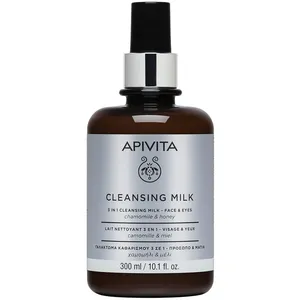 Comparateur de prix : Apivita Cleansing Milk Face & Eyes lait nettoyant 3 en 1 visage et yeux 300 ml