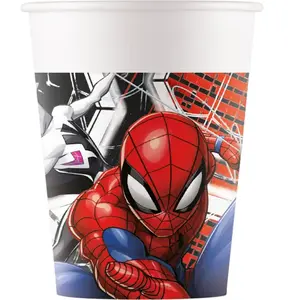 Procos 8 GOBELETS CARTON SPIDERMAN WORLD OF WEBS 25CL pas cher