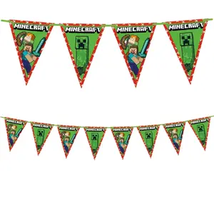 Procos GUIRLANDE 9 FANIONS MINECRAFT JEUX VIDÉO 2.3M VERT pas cher