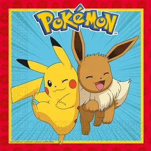 PROCOS 20 Serviettes Pokémon Next Generation 33 x 33 cm - Bleu pas cher