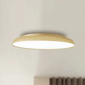 Viokef Plafonnier LED Art, Ø 45 cm, couleur crème-doré, métal pas cher