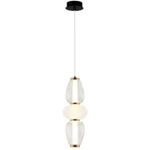 Viokef Suspension LED Shiny, Ø 16 cm, transparent/blanc, verre pas cher