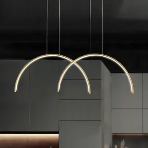 Viokef Suspension LED Megan, longueur 95 cm, dorée, à 2 lampes. pas cher