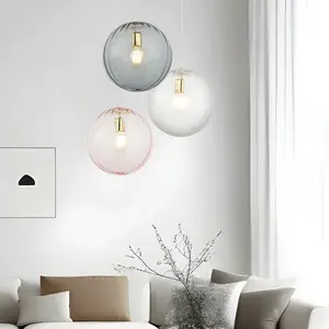 Viokef Suspension Diana, gris fumé/doré, Ø 30 cm, verre pas cher