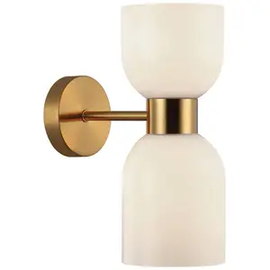 Viokef Applique murale Memory, verre, bronze/blanc, à 2 lampes pas cher