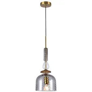 Viokef Suspension Glorial, gris fumé, Ø 20 cm, verre pas cher