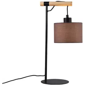 Viokef Lampe de table Rika, hauteur 46 cm, gris/noir, tissu/métal pas cher
