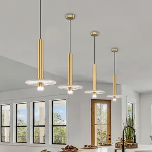 Viokef Suspension LED Leandros dorée Ø 40 cm Pierre artificielle/métal pas cher