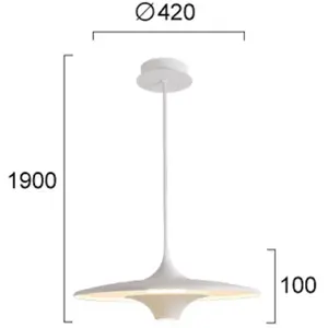 Viokef Suspension LED Rene, blanche, Ø 42 cm, métal pas cher