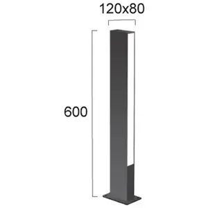Viokef luminaire pour socle LED Lir, hauteur 60 cm, métal gris foncé, ...Vendu parluminaire